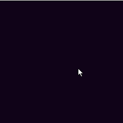 T1 sketch.js – background color changed from grey to deep purple-black; the canvas is nearly invisible in its resting state.