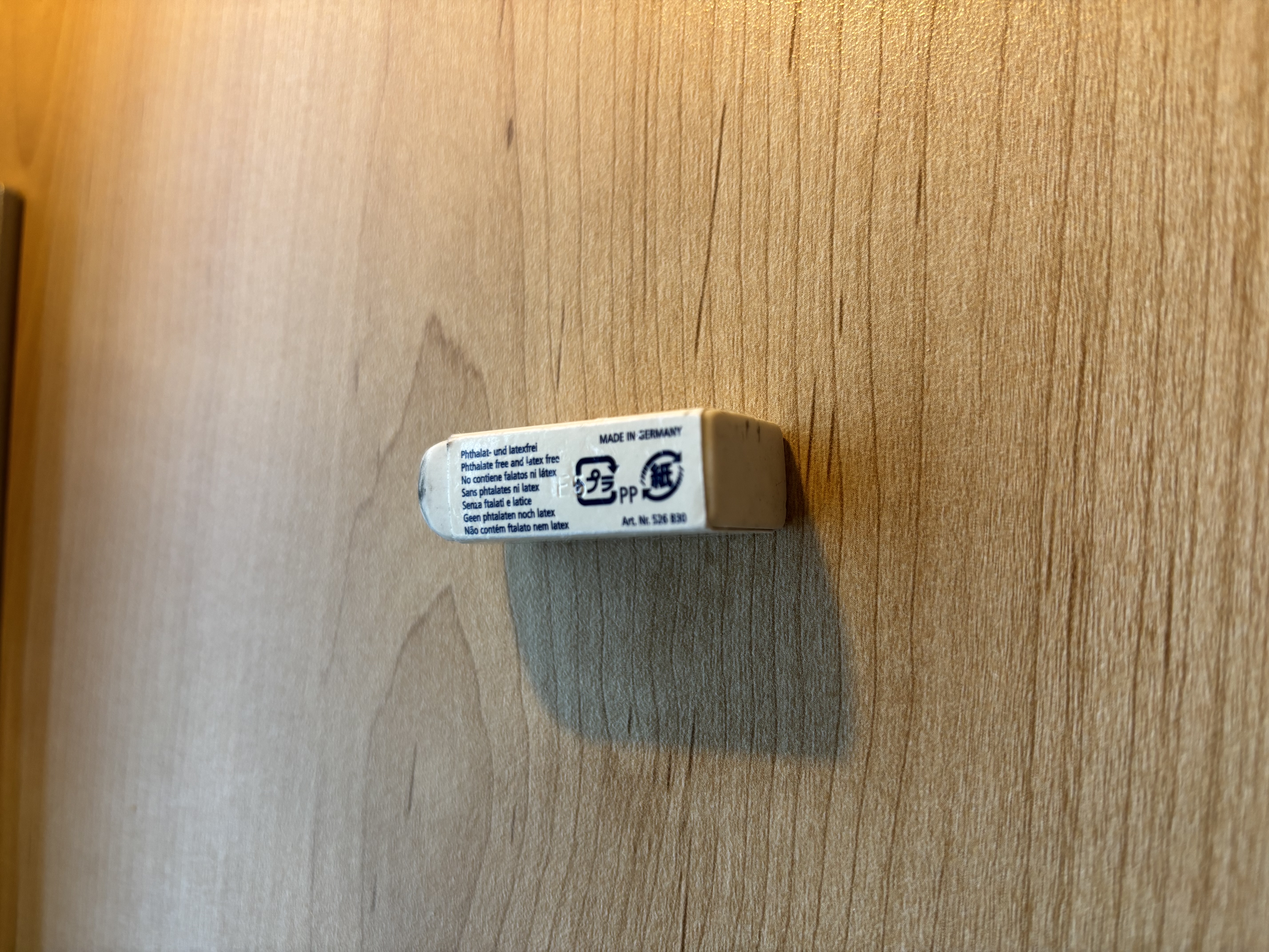 The side view of my eraser.