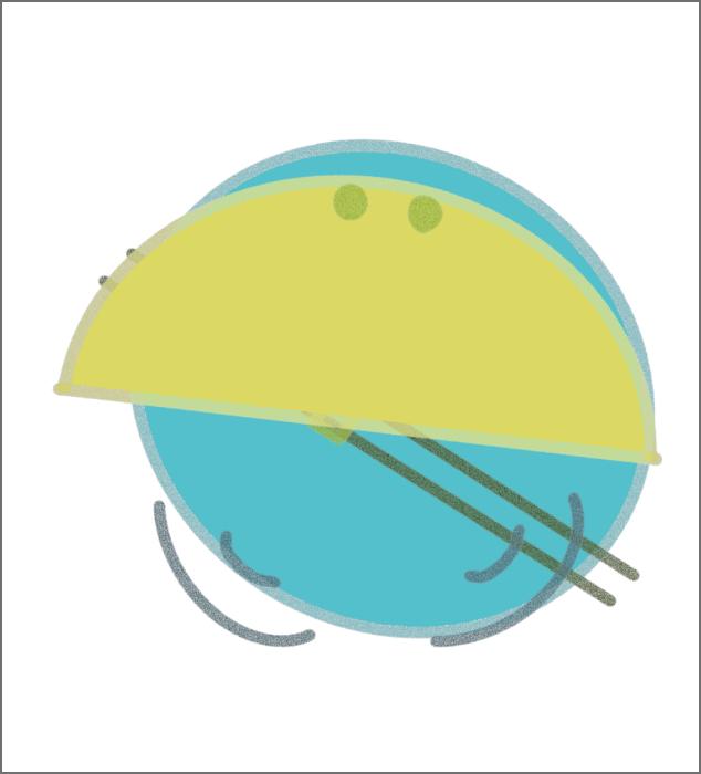 This is the visual presentation of the cyan-yellow Digital Data Portraits generated by Braket.